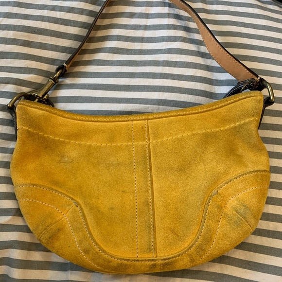 Coach Handbags - Vintage suede Coach handbag. Inside in perfect condition. Yellow.